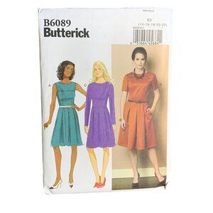 Butterick Misses Dress Sewing Pattern Sz 14-22 B6089 - Uncut